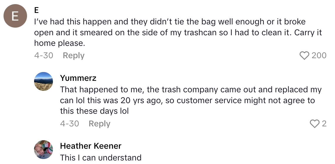 Screenshot 2025 06 20 at 4.05.39 PM A Pet Owner Asked TikTok Viewers If Its Okay To Throw Bags Of Dog Mess In Other Peoples Trash Cans