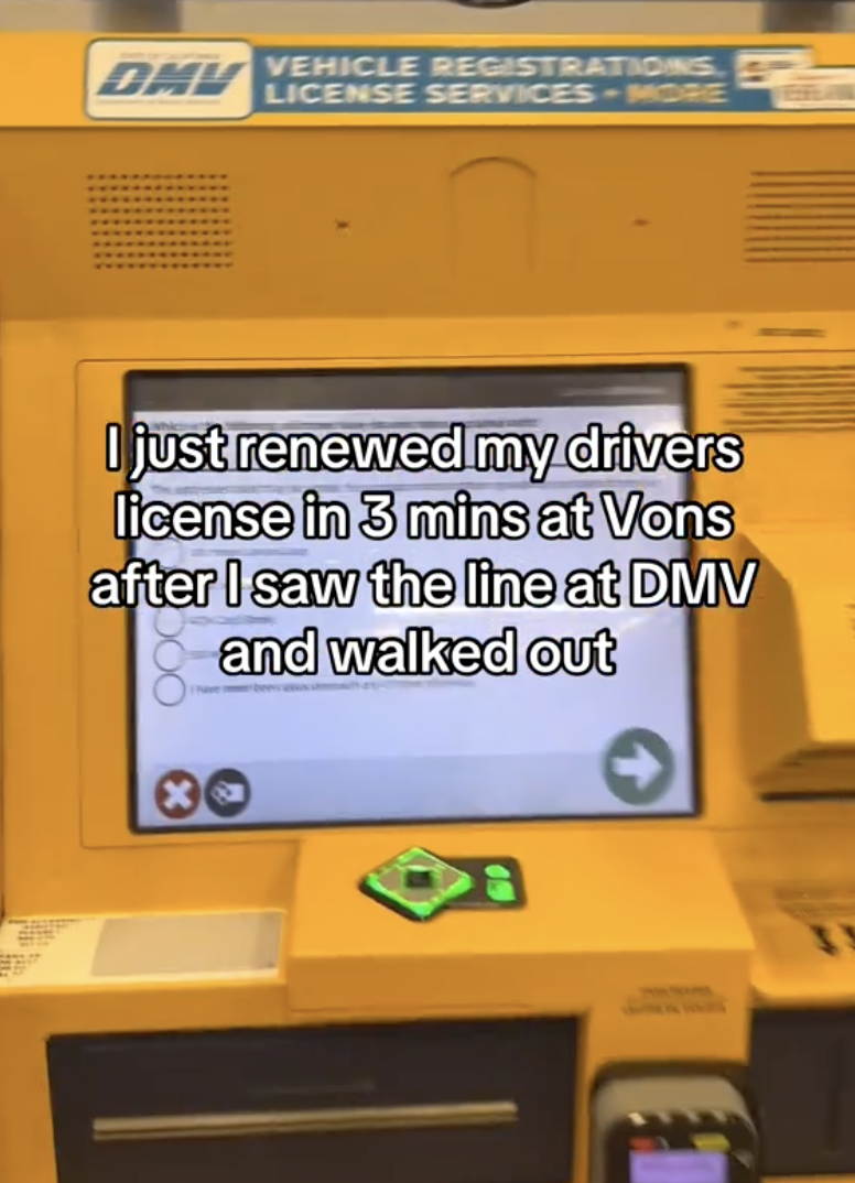close up of a dmv machine