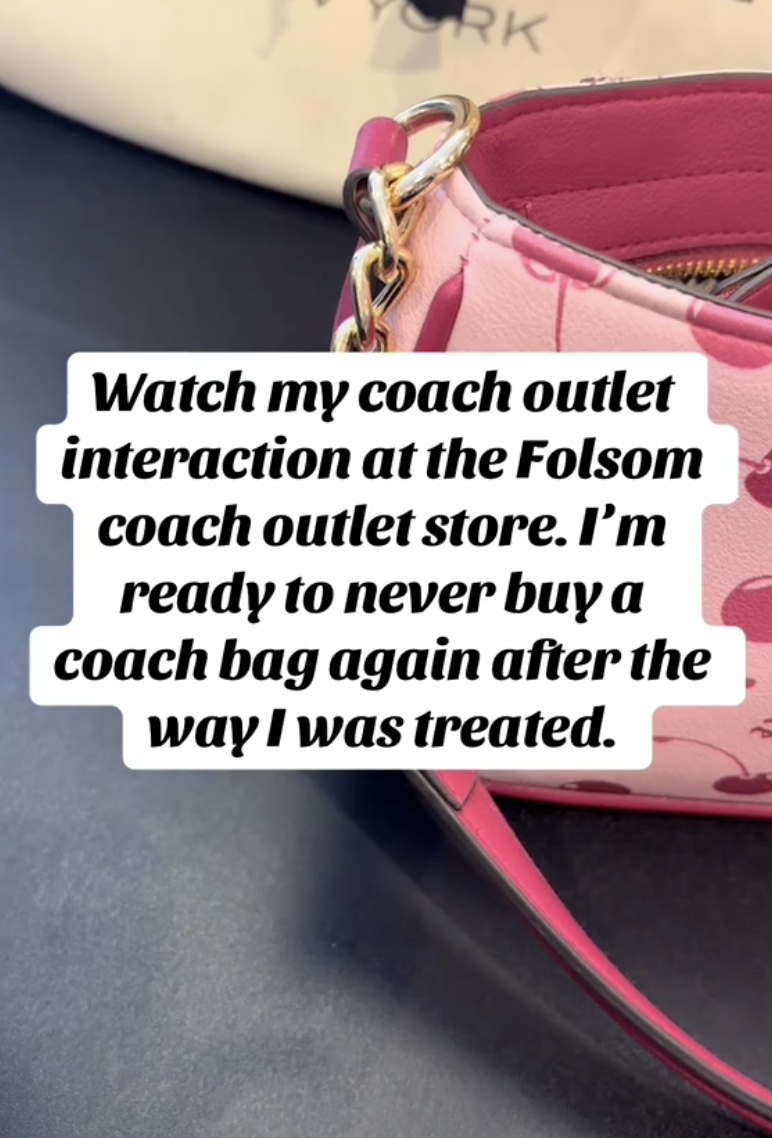 a coach handbag on a counter