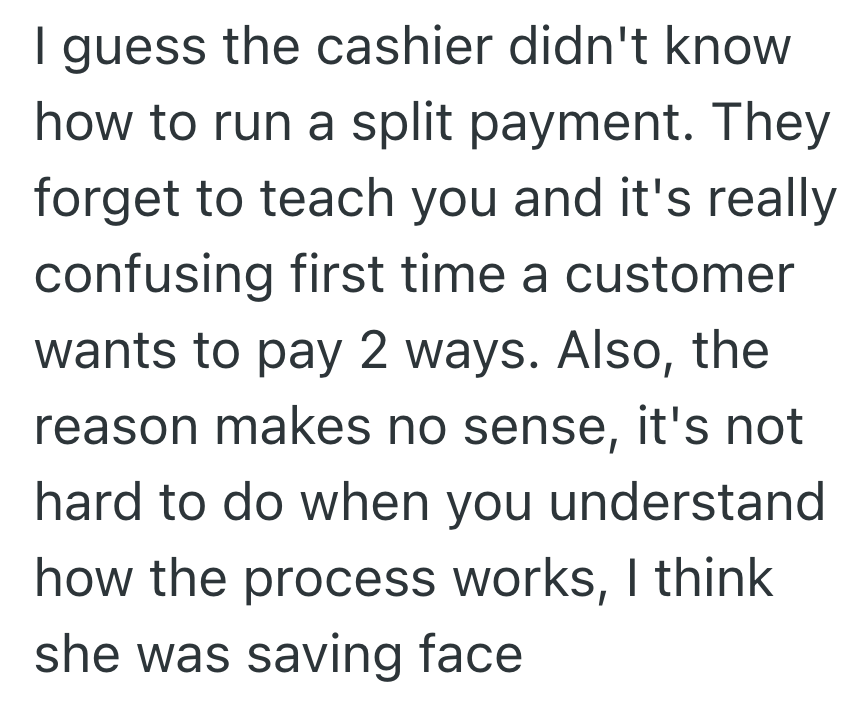 Screenshot 2025 06 22 at 2.45.36 AM She Wanted To Pay Part Of Her Grocery Bill With Cash And The Rest With A Credit Card, But The Cashier Claimed That Wasnt Possible