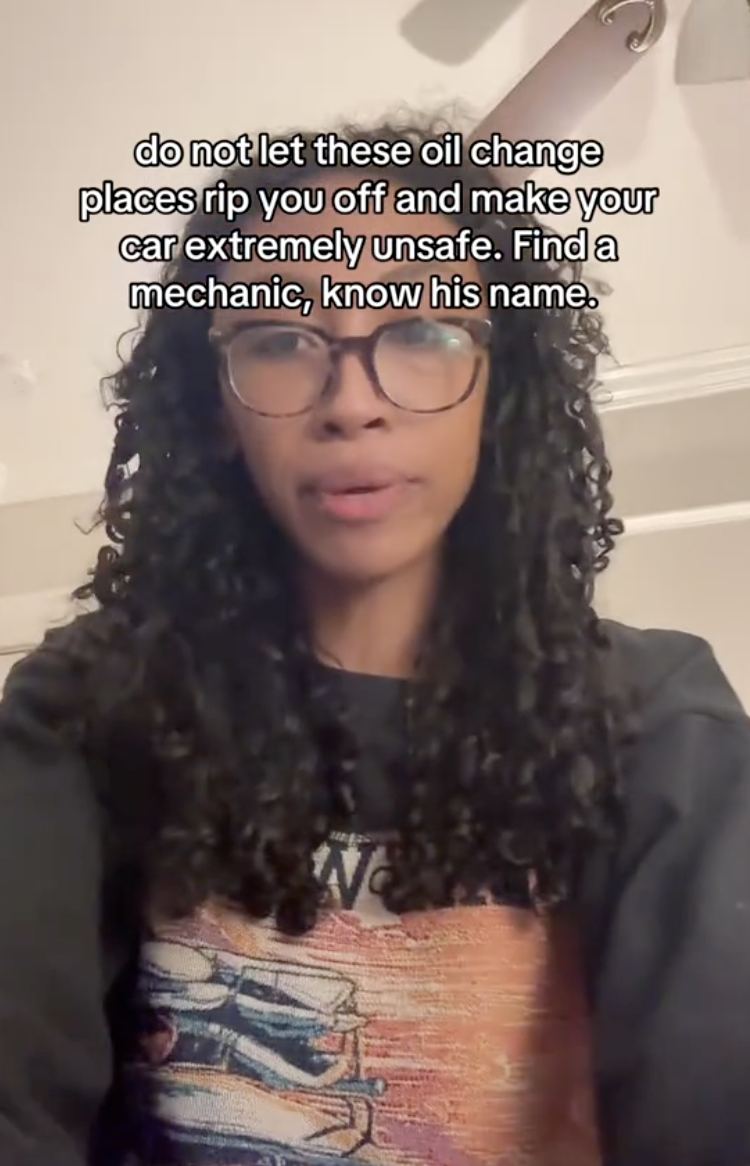 woman talking about car issues