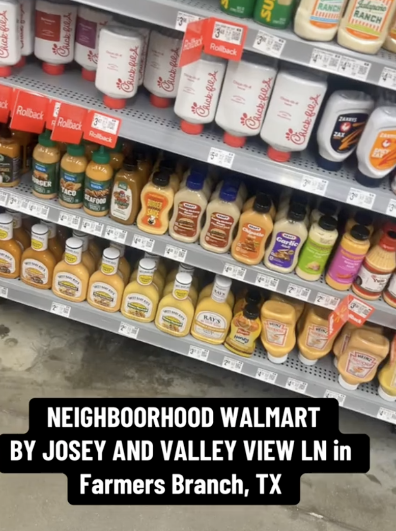 sauce bottles in a store