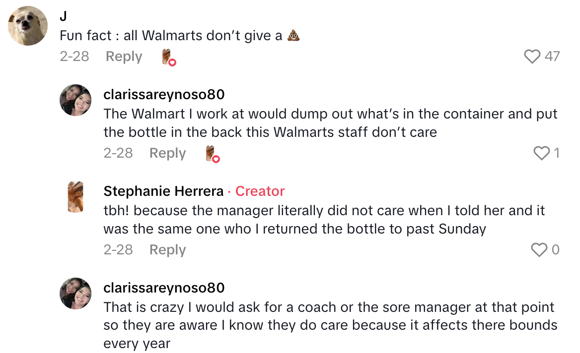 Screenshot 2025 06 22 at 4.05.46 PM The manager could care less when I told her.   Walmart Shopper Returned A Bottle Of Sauce, But The Exact Same Bottle Was For Sale A Few Days Later