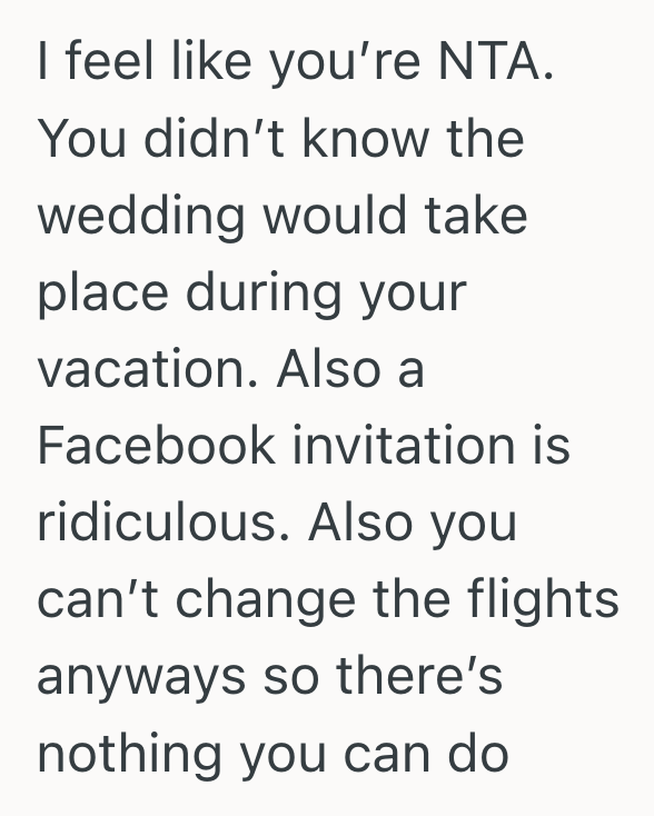 Screenshot 2025 06 24 at 3.46.09 PM His Cousin Sent Out Wedding Invites Over Facebook, But When One Groomsman Missed The Notification And Scheduled A Conflicting Trip, The Rest Of The Family Blamed Him