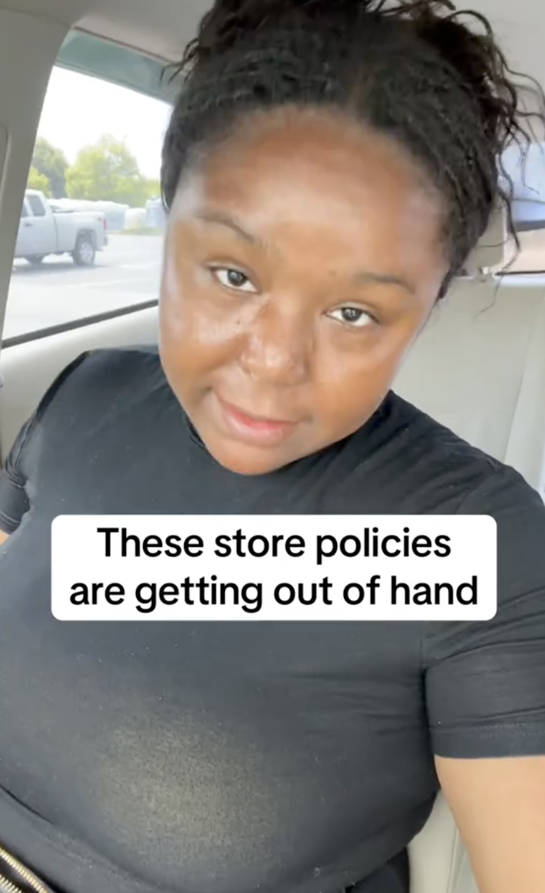 woman talking in her car