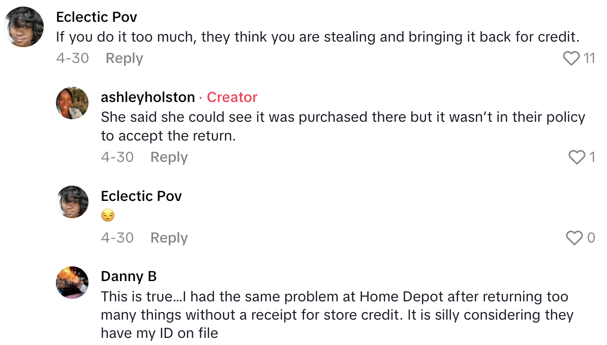 Screenshot 2025 06 26 at 2.07.42 PM Lowes Shopper Said Her Attempt To Return An Item Didnt Go Well.   I can’t even get a store credit?