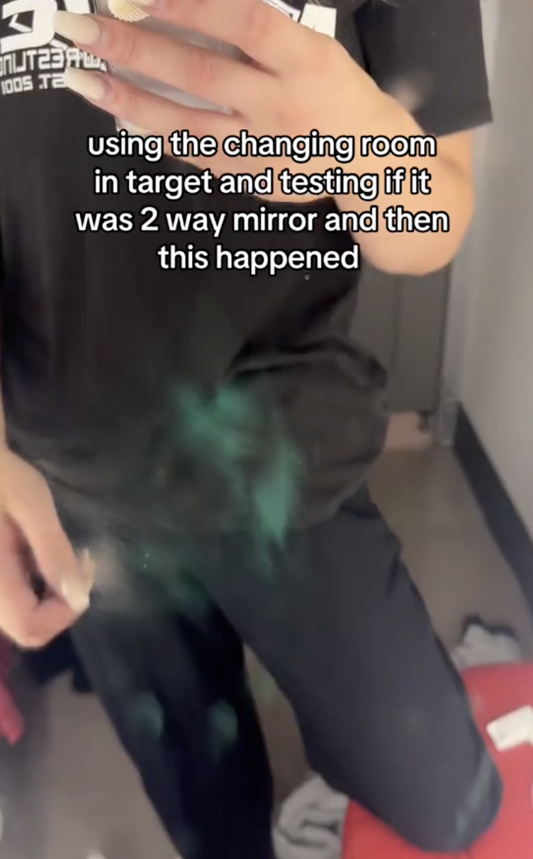 woman in a store dressing room