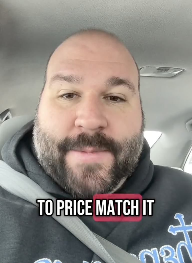 man talking about price matching at walmart
