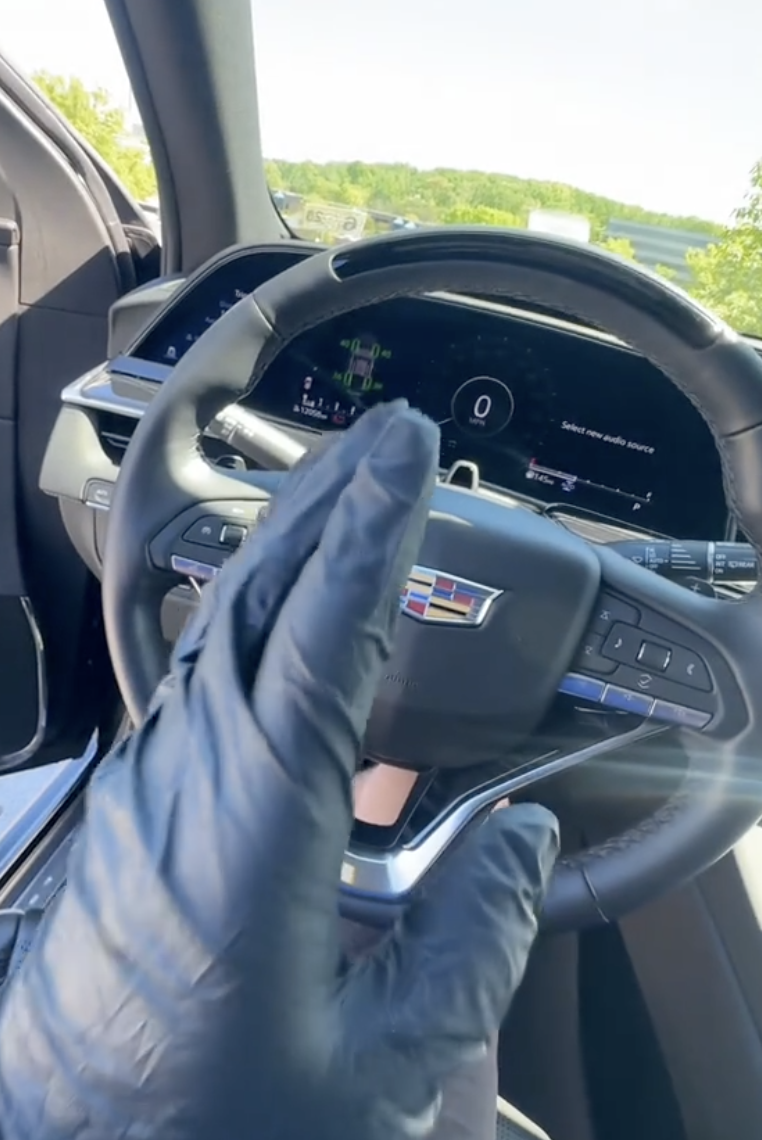 person sitting in a car