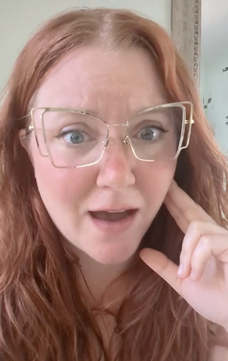 woman talking to a camera