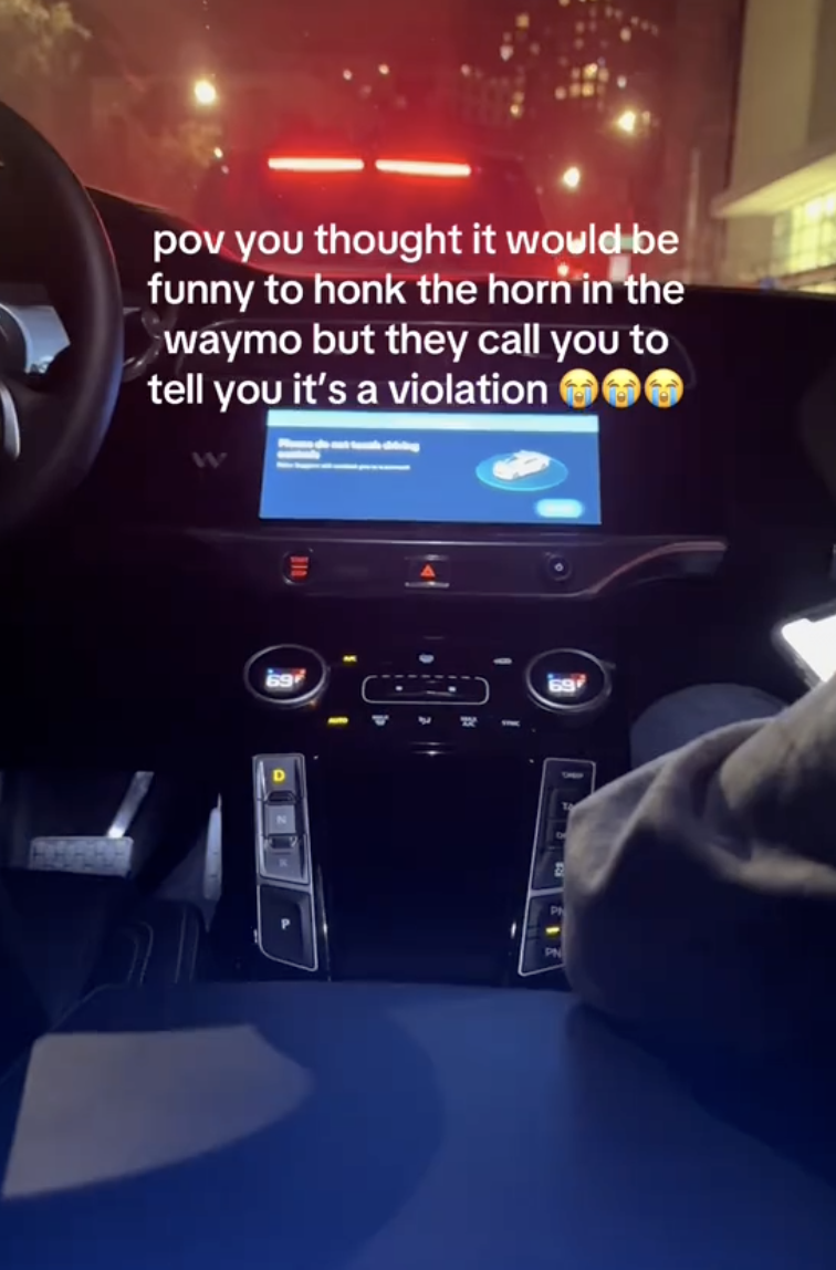 interior of a waymo car