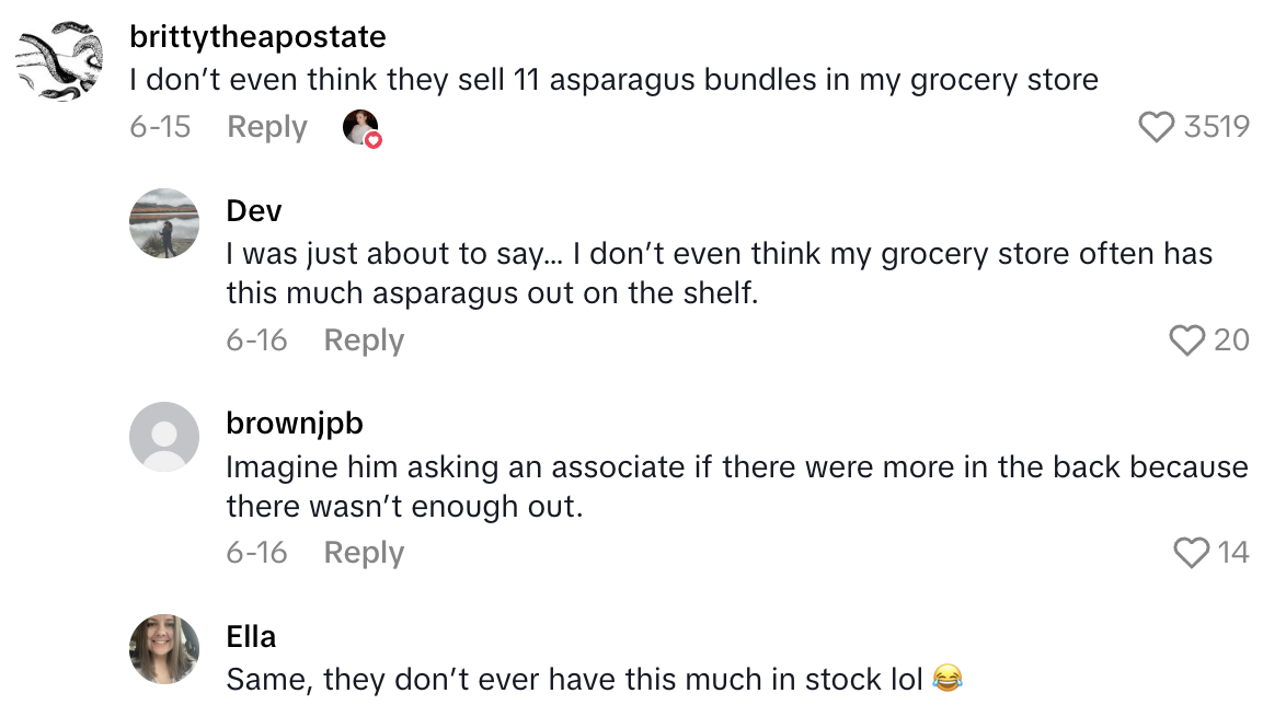 Screenshot 2025 06 28 at 11.43.54 AM Instacart Customer Who Ordered One Bundle Of Asparagus Had Eleven Bundles Delivered