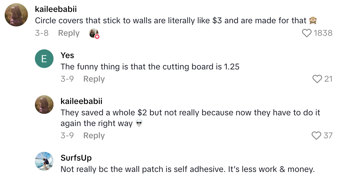 Screenshot 2025 06 29 at 10.45.43 AM Landlord special times 300. Like, what?   A Tenant Found Something Unexpected On The Wall in Her Apartment
