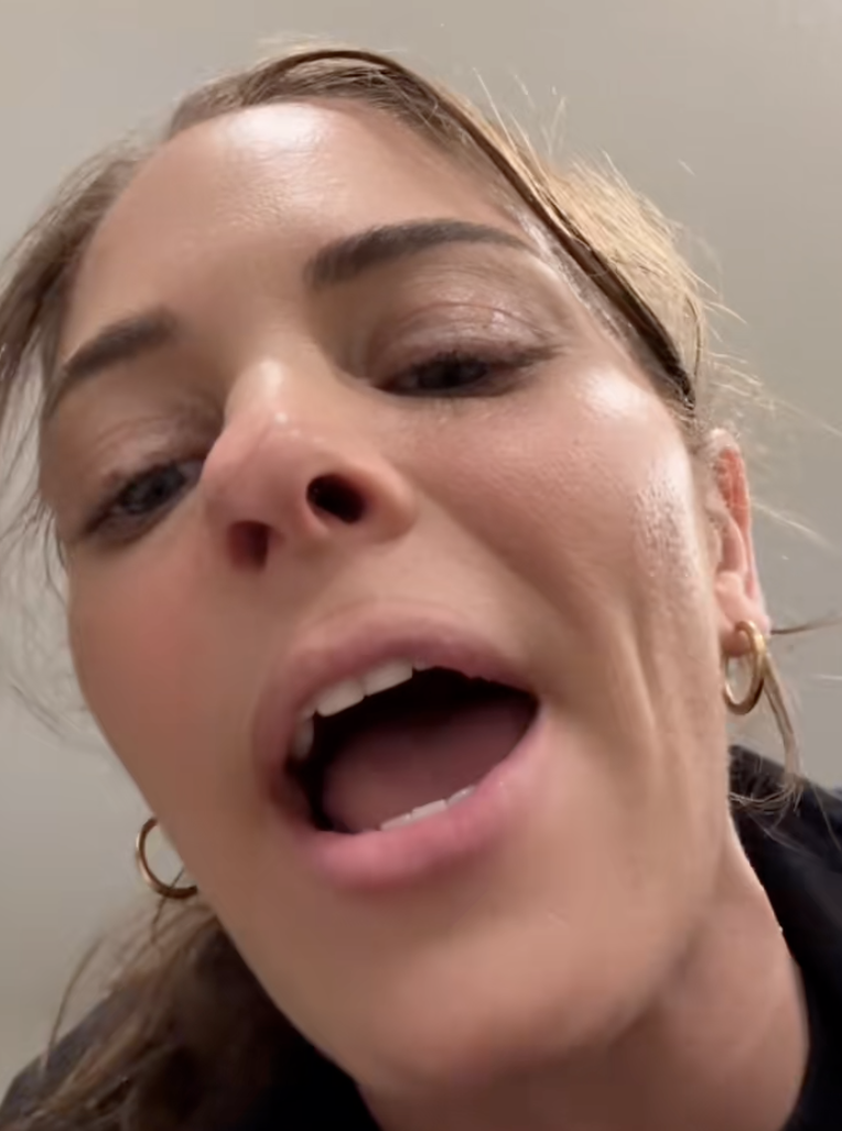 woman talking to a camera