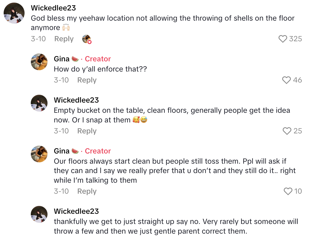 Screenshot 2025 06 29 at 11.48.53 AM A Texas Roadhouse Waitress Talked About The Big Headache She Deals With When Customers Want Peanuts