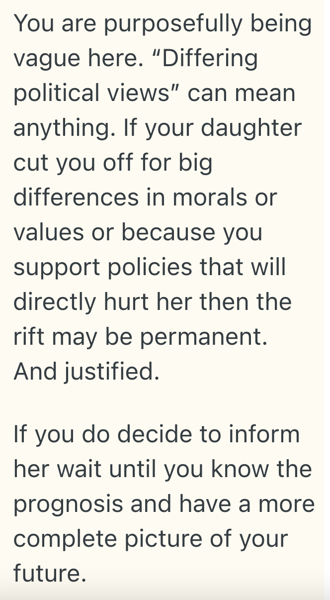 Screenshot 2025 06 29 at 2.54.49 PM Daughter Turns Her Back On Her Parents Over Opposing Political Views, But When Her Dad Finds Out He Has Cancer, He Wonders If He Should Reach Out To Her