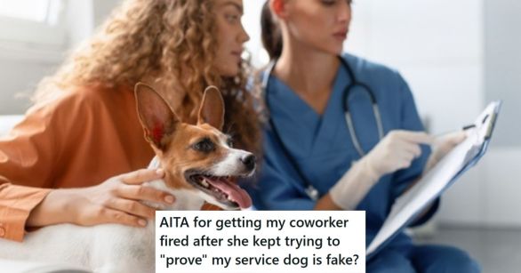 Woman and doctor with service dog