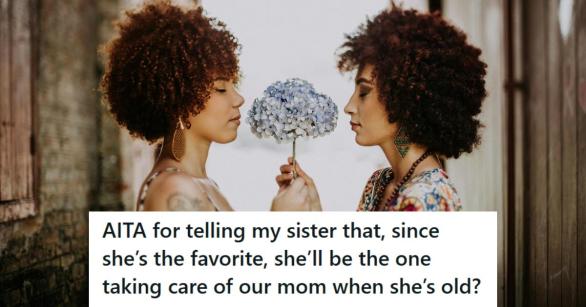 Sisters holding a blue hydrangea and standing in silence