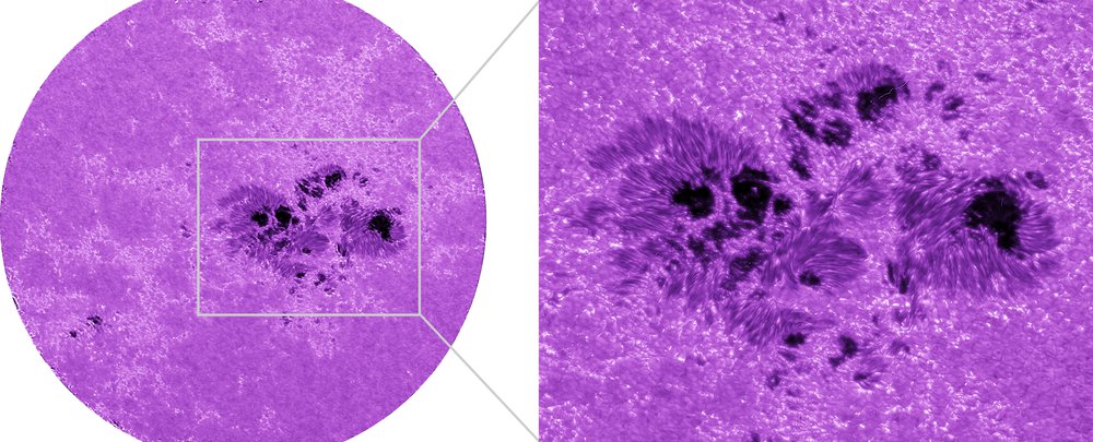 Zoomed in details on the sun's surface