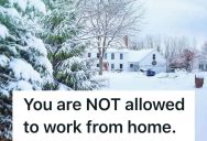His Boss Wouldn’t Let Him Work From Home Even When It Was Very Snowy, So He Took A Vacation Day And Refused To Do Anything