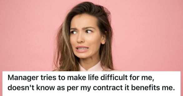 Woman making cringe face.