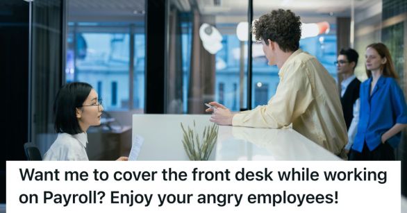 Woman working at the front desk