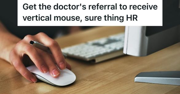 Woman's hand on computer mouse