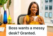 Her Boss Wasn’t Happy That Her Desk Was Tidy, But When She Made It Messy, He Was Delighted