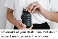 Her Manager Said She Couldn’t Have A Water Bottle At Her Desk, But Then He Was Mad That She Was Drinking Water In The Break Room