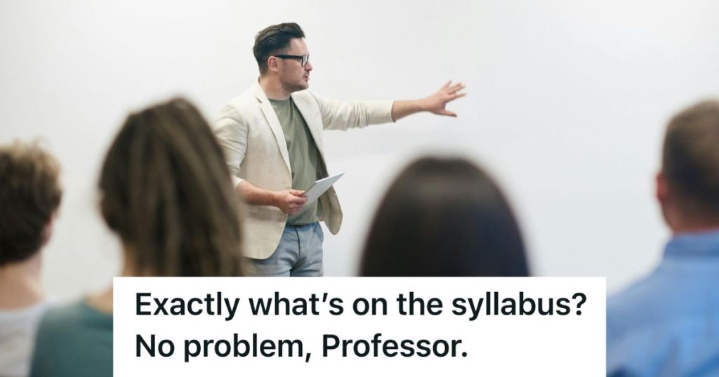 Professor pointing to whiteboard