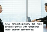 Woman Was Asked To Do Unpaid Emotional Coaching For A Male Coworker, So She Firmly Said No To The Unfair Task