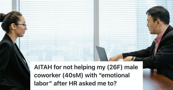 HR manager talking to a female employee in the meeting room