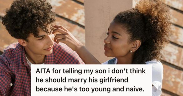 Young couple touchy and sweet to each other