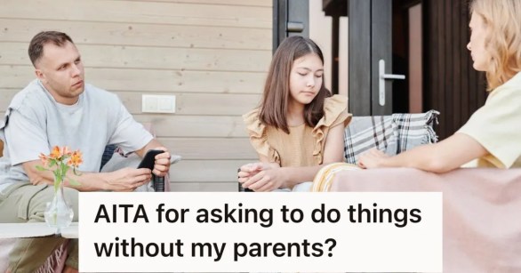 Sad teenage girl sitting next to angry parents