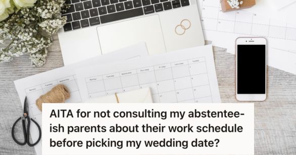 Calendar, laptop, rings, and other accessories needed for preparing a wedding