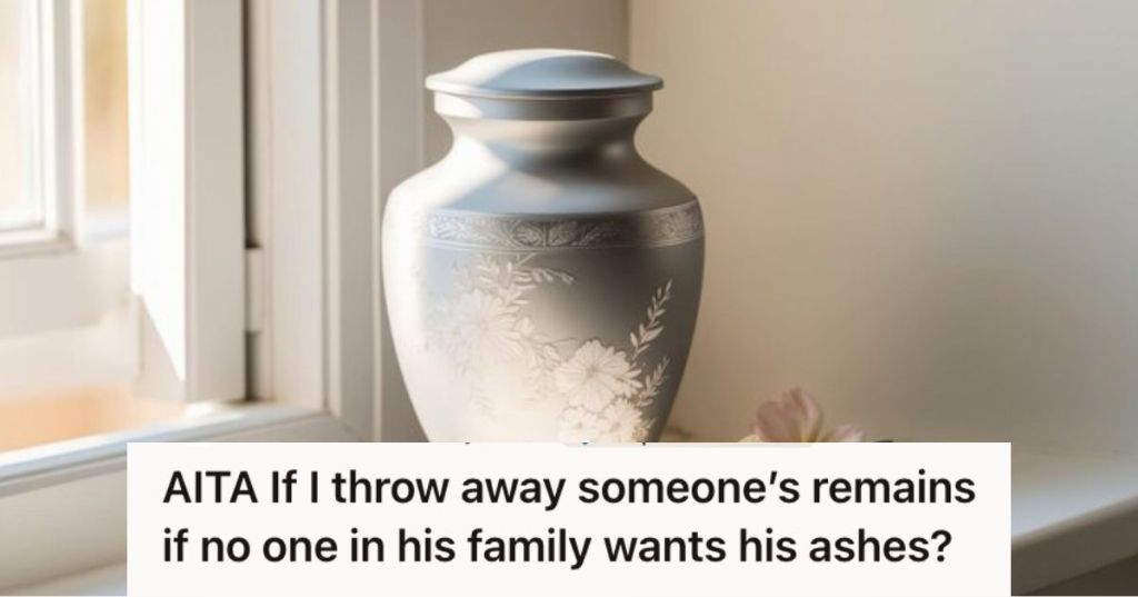 A white urn sitting on the window sill
