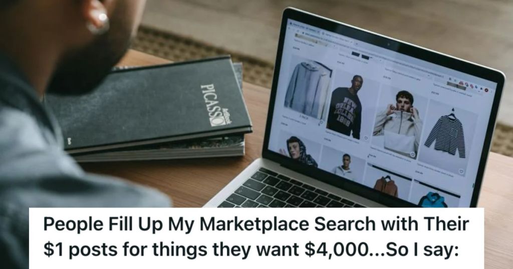 Man shopping online using his laptop