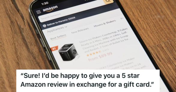 Amazon website loaded up on a cell phone