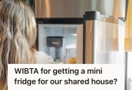 A Roommate Took A Lot Of Fridge Space And Left Her With Almost Nothing, So She’s Considering Buying Her Own Mini Fridge