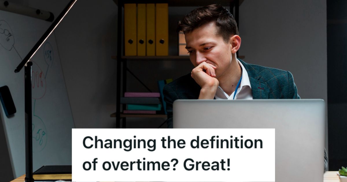 Man working overtime at the office