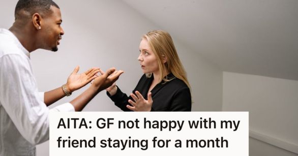 Man and woman arguing in a small room