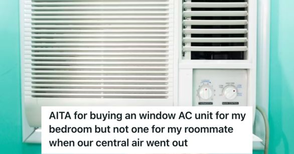 A small window aircon unit