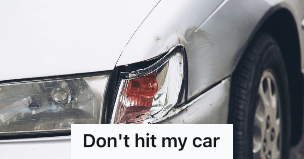 Damaged bumper and headlight of a car