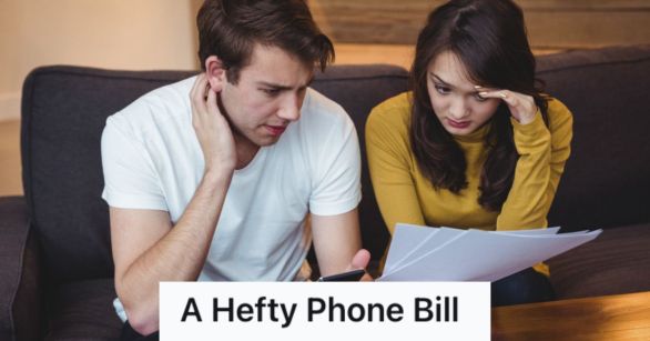 Man and woman worried as they look at their billing statement