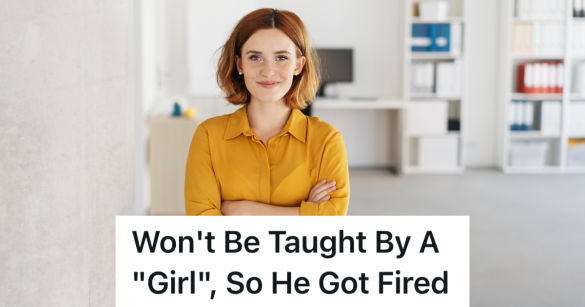 young businesswoman in a yellow shirt with her arms crossed