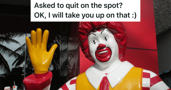 Ronald McDonald statue waving