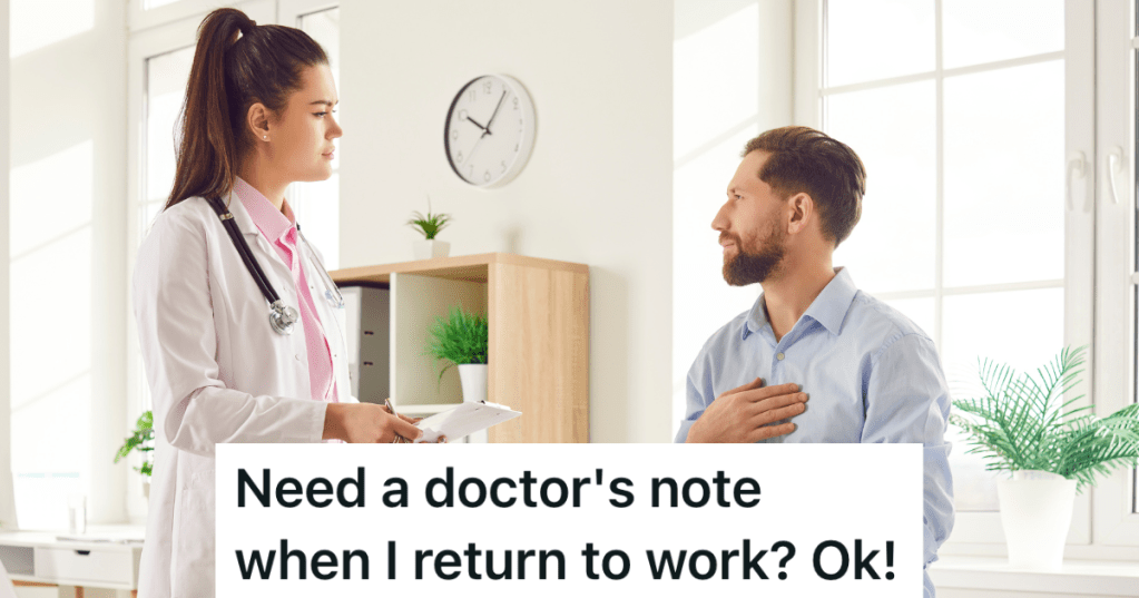 male patient talking to a female doctor