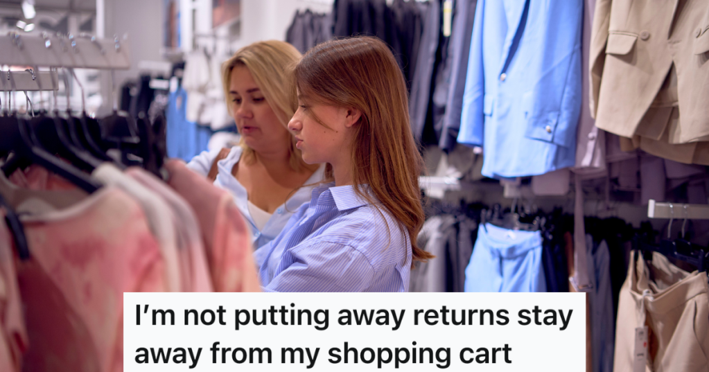 mother and daughter clothes shopping