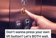 Girl Enters The Elevator Assuming The Person Who Enters After Her Will Push The Button, But He Refuses To Use His Hands