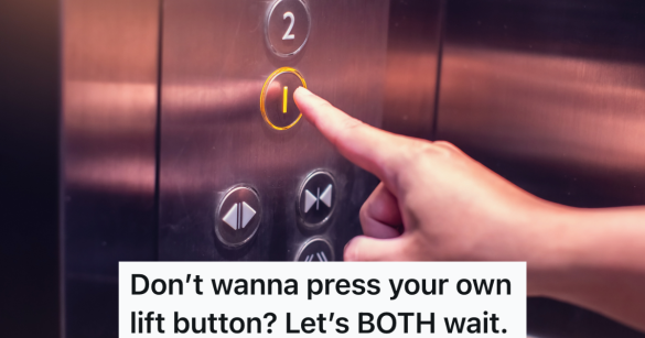 finger pushing the 1st floor button in an elevator